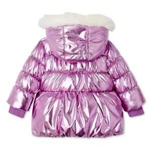 Baby Girl/Toddler Hooded Puffer Jacket Pink/Purple winter coat 6 - 12 months
